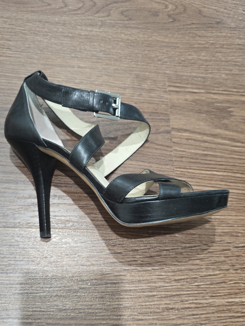 Michael Kors Black Strappy Platform Stiletto Sandals 8.5